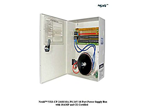 Nexhi NXS-CP-2418/10A-PS 24V 18 Port Power Supply Box with 10AMP & CE Certified for CCTV Camera, PTZ