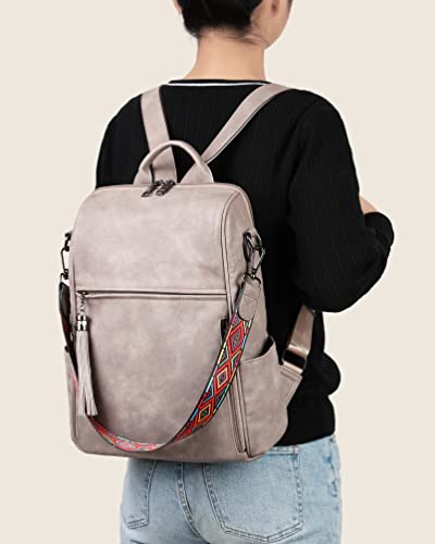 Fadeon Leather Backpack Purse For Women Designer Ladies Shoulder Bag Fashion Pu Convertible Travel Backpack Purses #TOP1