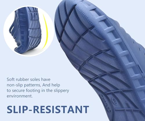 GPOS Mens Sport Recovery Sandals Plantar Fasciitis Thick Cushion Slides Sandals Lightweight Comfort Orthotic Slippers 5