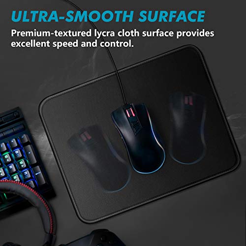Image of Mouse Pads Bundle Stitched Edges Premium Waterproof Gaming Mouse Mat Pad, Extends Battery Life Non-Slip Rubber Base Thick Black Mousepad for Laptop Computer & PC, 11 x 8.7 inch, Black Razer (12 Pack)