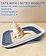 Katzentoilette Flach Groß, Katzenklo Flach Mit Schaufel, Katzenklo Niedrig für alte Katzen, Reisetoilette Katze, Faltbare Katzentoilette mit Schaufel, Katzenklo Groß, Faltbare Flache Katzentoilette