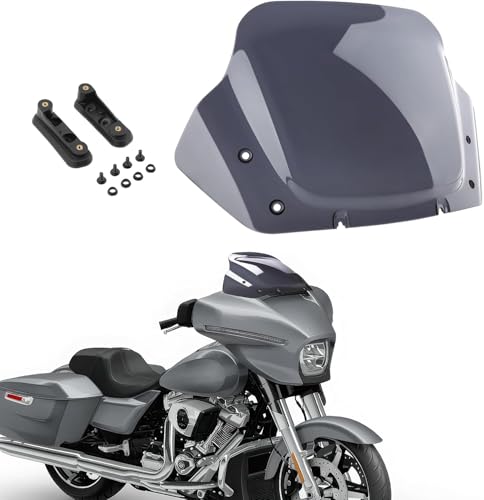 Image of 14 inch Smoke Wave Windshield Windscreen Wind Splitter Compatible for Harley Davidson CVO Street Glide FLHXSE 2023-2024, Street Glide FLHX 2024-up