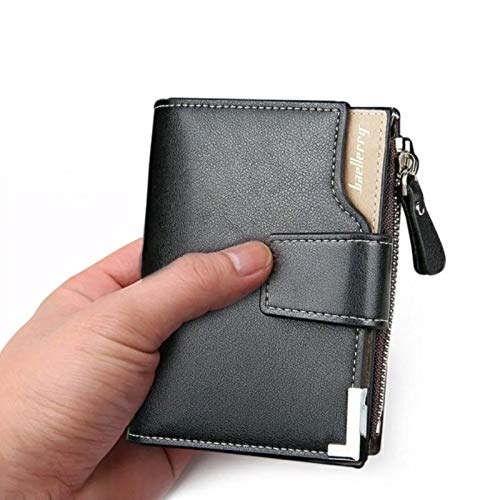 Carteira Masculina De Couro Cartão Zíper Baellerry
