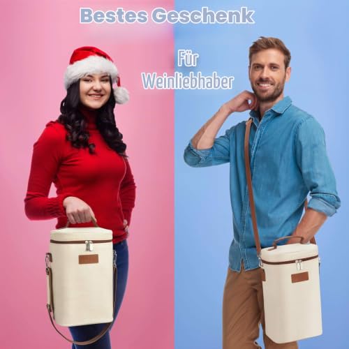 Foto von Kato Tirrinia 20L Groß Kühltasche Isoliertasche, Faltbar Picknickkorb Kühlbox mit Flaschentasche 2 Flaschen & Bier Flaschenöffner, Kühlkorb Thermo Tasche für Camping BBQ Strand Auto Einkaufen