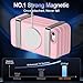MOCCA Strong Magnetic for iPhone SE Case 2022/iPhone SE 2020 Case/iPhone 7 Case/iPhone 8 Case [Compatible with Magsafe] Slim Thin Translucent Matte Protective Cover Phone Case 4.7'', Pink