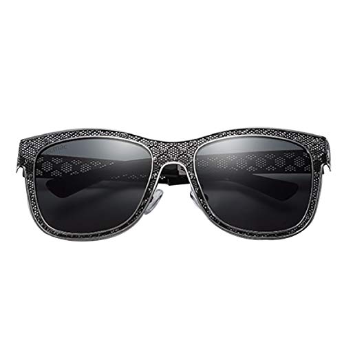 tecmac 5016 Stainless Steel Pierced Frame Unisex Sunglasses | HD Polarized | Gun Silver & Black