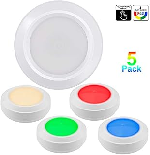 HONWELL Tap Light Wireless Touch Cabinet Light Multi Colored Push Counter Lights Dimmable