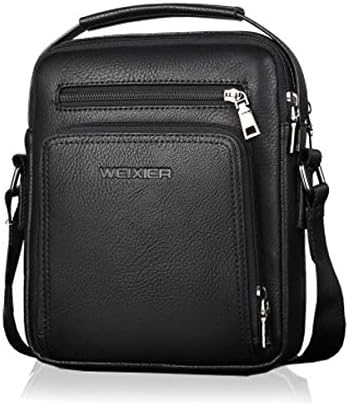 ANPTER Shoulder Bag for Men Messenger Bag PU Leather Crossbody Handbag Satchel Sling Chest Bags for School Travel Work Hiking Daily Use (Men Shoulder Bag for Black)