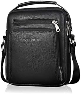 ANPTER Shoulder Bag for Men Messenger Bag PU Leather Crossbody Handbag Satchel Sling Chest Bags for School Travel Work Hiking Daily Use (Men Shoulder Bag for Black)