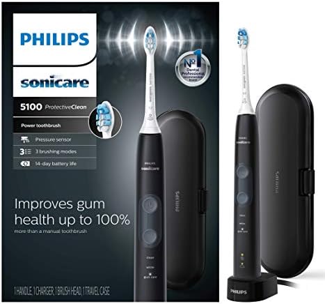 Philips Sonicare ProtectiveClean 5100 Gum Health, Rechargeable Electric Power Toothbrush, Black, HX6850/60