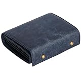 [prosperous] 二つ折り財布 メンズ 2つ折り イタリア レザー ミニ財布 コンパクト箱型小銭入れ小さい財布 二つ折り 箱状財布 大容量 L字 レディース (蓝色) [並行輸入品]