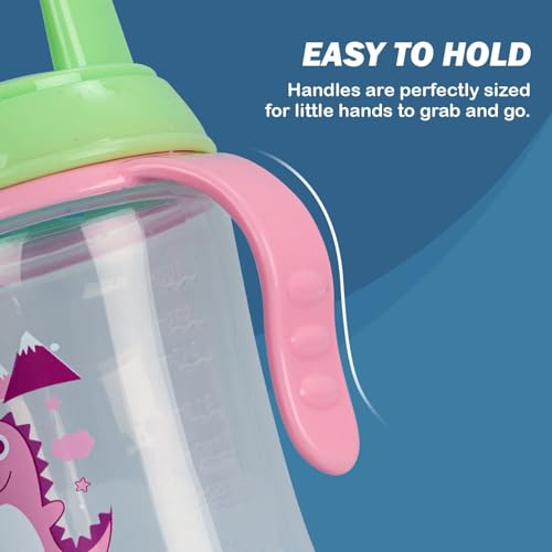 Image of BAYBEE 300ML Baby Sipper Cup for Kids -BPA-Free, Leakproof, Spill-Proof Feeding Bottle with Soft Silicone Handle|Toddler Sippy Cup, Training Bottle for Babies, Infants, Boys & Girls (Pink,6M-3Y)