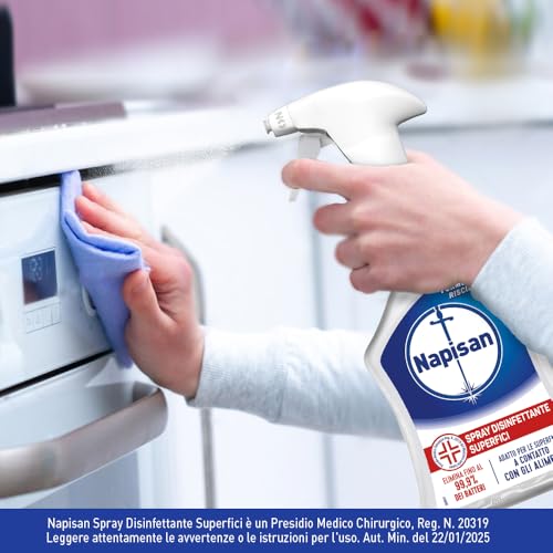 Napisan Spray Disinfettante Superfici, Confezione da 12 pezzi da 740 ml di Disinfettante Superfici, Spray da 740 ml - Immagine 4