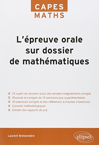 Télécharger L'Épreuve orale sur dossier de Mathématiques CAPES livre En ligne