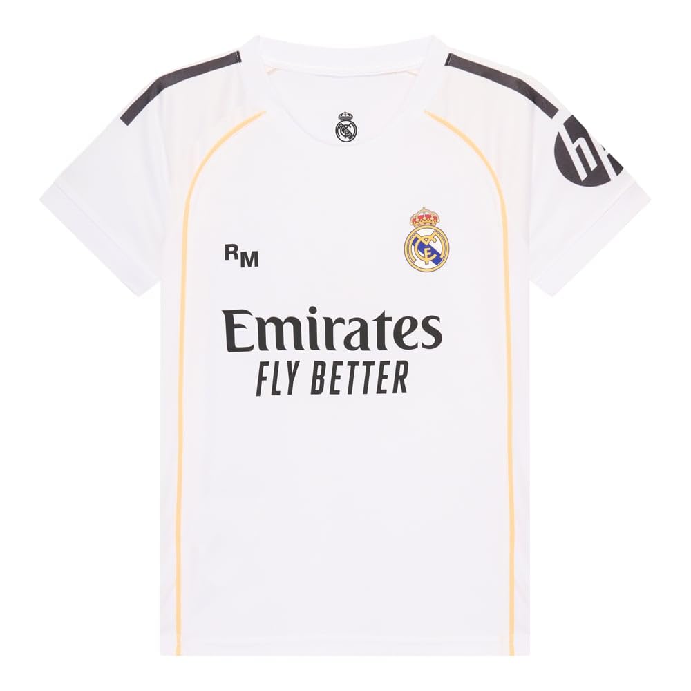Real Madrid Maillot Domicile 25/26 Mbappé pour Enfants - Tailles 116 à 164 - Saison 2025/2026 - Maillot Mbappé - Maillot Officiel de Supporter du