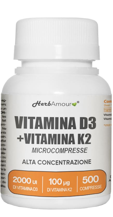 VITAMINA D3 K2 (Dura 1 anno e 4 mesi) 500...