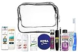 Dieses Reiseset ist ein großartiges Geschenkset für Frauen. Es enthält Kosmetikartikel, persönliche Hygiene und Reisegrößen für die Mundpflege der beliebtesten Marken.