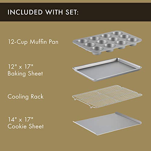 Calphalon 10-Piece Nonstick Bakeware Set Includes Baking Sheet Cookie Sheet Cake Pans Muffin Pan and More Dishwasher Safe Silver by Calphalon - Image 2