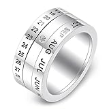 Anillos, Correa giratoria de doble giro con fecha y mes, ideal for aniversarios, conmemoraciones regalos personalizados(Y)