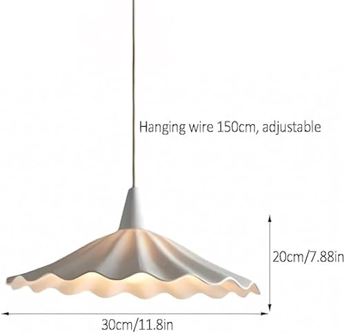 Miniatura 4 de Lámparas colgantes vintage de 11.8 pulgadas, moderna pantalla de cerámica blanca con acabado de metal, lámpara de cable ajustable para cocina, isla