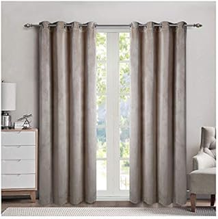 Singinglory Blue Velvet Curtains Pair 90x90 Drop, Thermal Insulated Heavy Eyelet 2 Panels with Tiebacks for Bedroom (Navy Blue, 90x90)