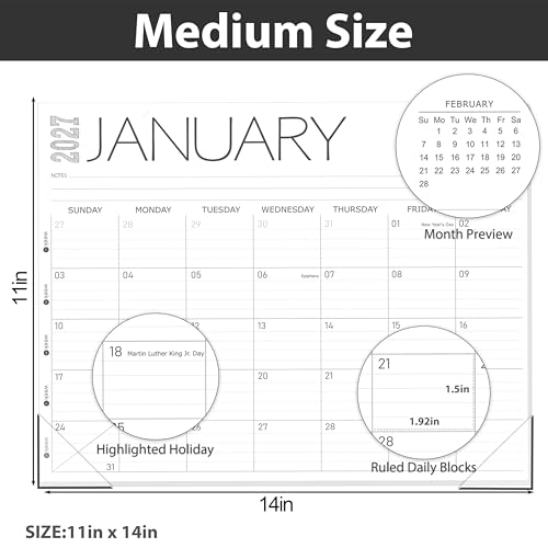 Image of GuassLee Desk Calendar 2026-2027, 19 Months (Jun 2026-Dec 2027), 14 inch x 11 inch (Pack of 2)