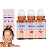 Bio-Rizinuspflegeöl Roll-on, Rosenquarz Gua Sha Öl, Weich, Feuchtigkeitsspendend, Nährt, Glättet...