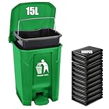 Outdoor Dog Poop Trash Can Pet Waste Station Dog Waste Trash Can Dog Waste Disposal Container Dog Poop Garden Yard Home Kitchen With Pedal, Lid, Removable Inner Bin Bucket, Large Waste Bag, Green