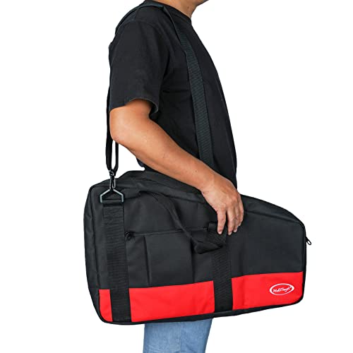 Image of MELOTOUGH Heavy Duty Framing Nail Gun Tool Bag with Extra Storage Pockets Shoulder Strap Fits Hitachi NR83A（Red）