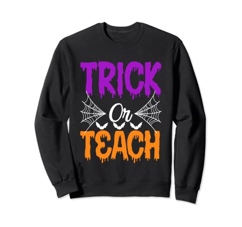 Truco o enseñar Halloween maestro traje escuela aula Sudadera