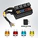 Fuse and Relay Box 12V Pre-Wired Fuse Block with 4 Relays and 12 Way ATC/ATO Fuses Sealed with Relay Panel for Universal Vehicles Car Marine Boat by Safego