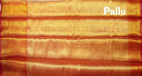 Image of VFCollections Women's Kanchipuram Silk Pure Pattu Sarees With Blouse