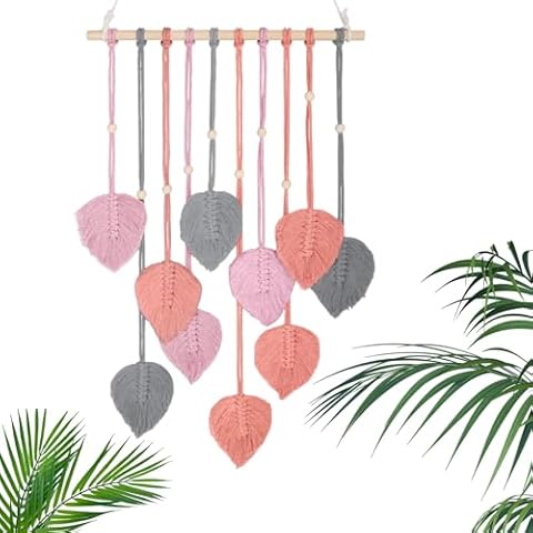 Jiusely Macrame Wall Hanging with Leaf Design Cover