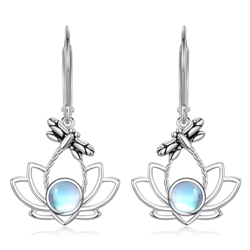 Boucles d'oreilles libellules Lotus, bijoux en argent 925 à porter au quotidien