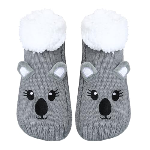 Image of ZYZX Cute Animal Slipper Socks for Women with Grips,Fuzzy Socks Indoor