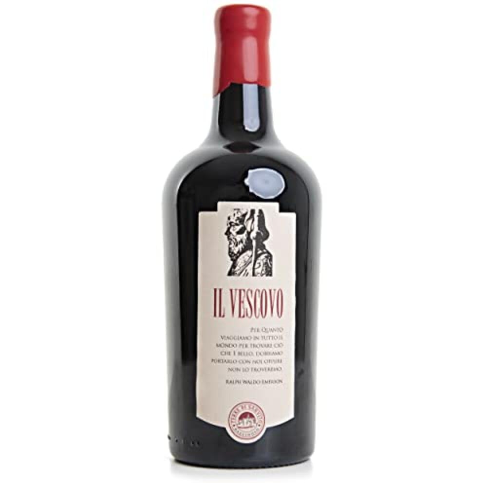 Malbec Il Vescovo Organic Red Wine 75cl (ABV 13.5% Alcohol) | Award-Winning Italian Red Wine | 70% Malbec and 30% Cabernet Sauvignon | Steel Barrel-Aged for Over a Year