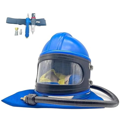 Casque de sablage Air Fed réglable avec thermostat et protection d'épaule pour adulte