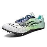 WESHIRUN Track and Field Shoes for Men Women 8 Spikes Boys and Girls Kids Running Racing Shoes Black