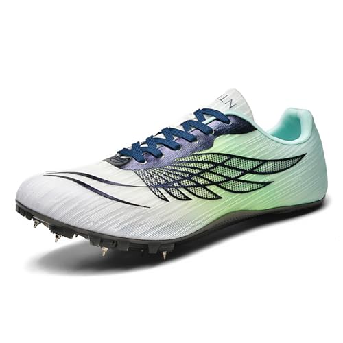 WESHIRUN Track and Field Shoes for Men Women 8 Spikes Boys and Girls Kids Running Racing Shoes Black by WESHIRUN - Used condition - US$21.71