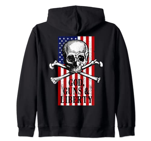 God Guns Liberty: Defending American Freedom Zip Hoodie