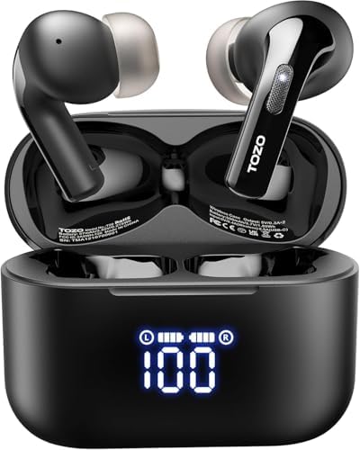 TOZO T20 Wireless Earbuds 97H Playtime, Wireless Charging LED Display Case