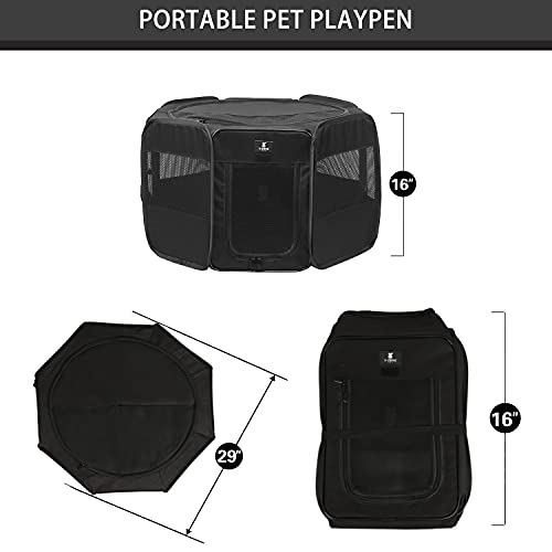 X-ZONE PET Portable Foldable Pet Dog Cat Playpen Crates Kennel/Premium 600D Oxford Cloth,Removable Zipper Top, Indoor… - Image 3