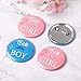Favide 40 Pieces Gender Reveal Button Team Boy Girl Button Pins for Baby Shower Party Supplies, 2 Inches