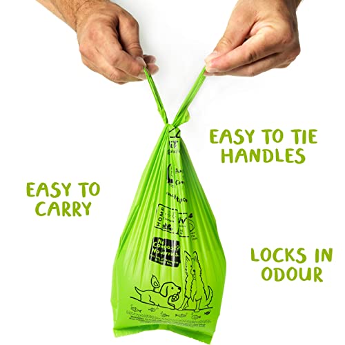 Planet Poop Home Compostable Dog Poop Bags Extra-Long With Handles 120 Un-Scented Pet Waste Bags Plastic Free, Thick Leakproof Plant-Based Doggy Bag, Cats & Dogs Pet Supplies #TOP4