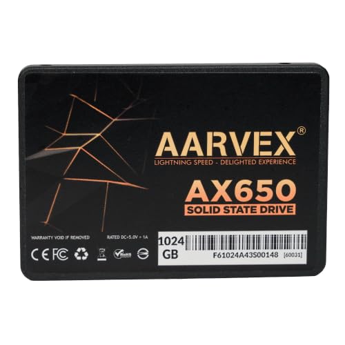 AX650 1TB (1024GB) SATA III 2.5 Inch Internal SSD, 6Gb/s Solid State Drive, 3D NAND, High-Speed Performance, Fast Boot, Reliable Storage Upgrade for L