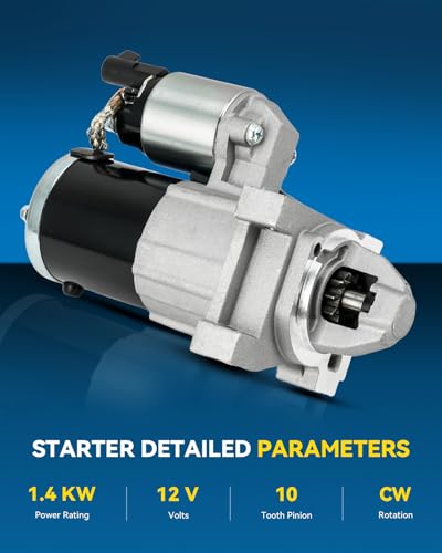 Image of PHILTOP Starter Replacement for Chevrolet 2010-2015 Camaro 6.2L | Starter for Chevrolet,2010-2015 Camaro 6.2L,2011-2013 Caprice 6.0L,Mitsubishi Unit 1.4 KW OE# 19129N,19129N