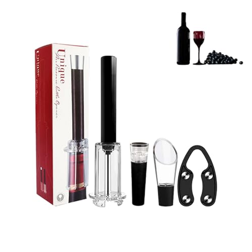Set apribottiglie per vino rosso, set apribottiglie | Kit apribottiglie con tappo sottovuoto e apribottiglie | Kit apribottiglie multifunzionale e pratico apribottiglie per il vino