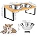 Xoeryoy Elevated Cat Bowls with 15° Tilted Stand Raised Cat Bowl 250ml Stainless Steel Feeding Station for Food and Water Indoor