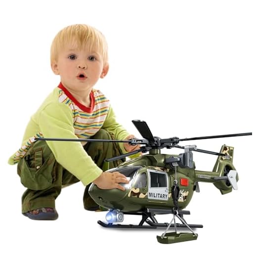 XUEXUE Jouet militaire vert avec grand hélicoptère, jouet militaire avec lumières et sons, cadeau d'anniversaire pour garçons et filles de 3, 4, 5, 6 ans