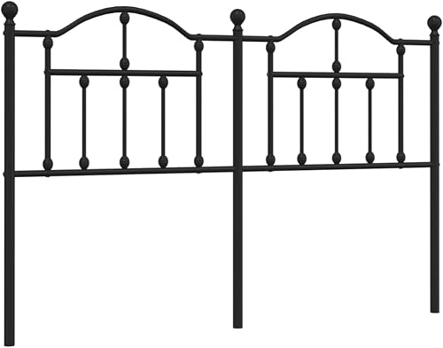 vidaXL Ersatz-Kopfteil Metall Schwarz 135 cm